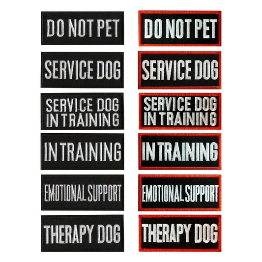 Klettabzeichen Hund "Service Dog / Do not pet / In Training / Emotional Support / Therapy dog" Velcro Patch