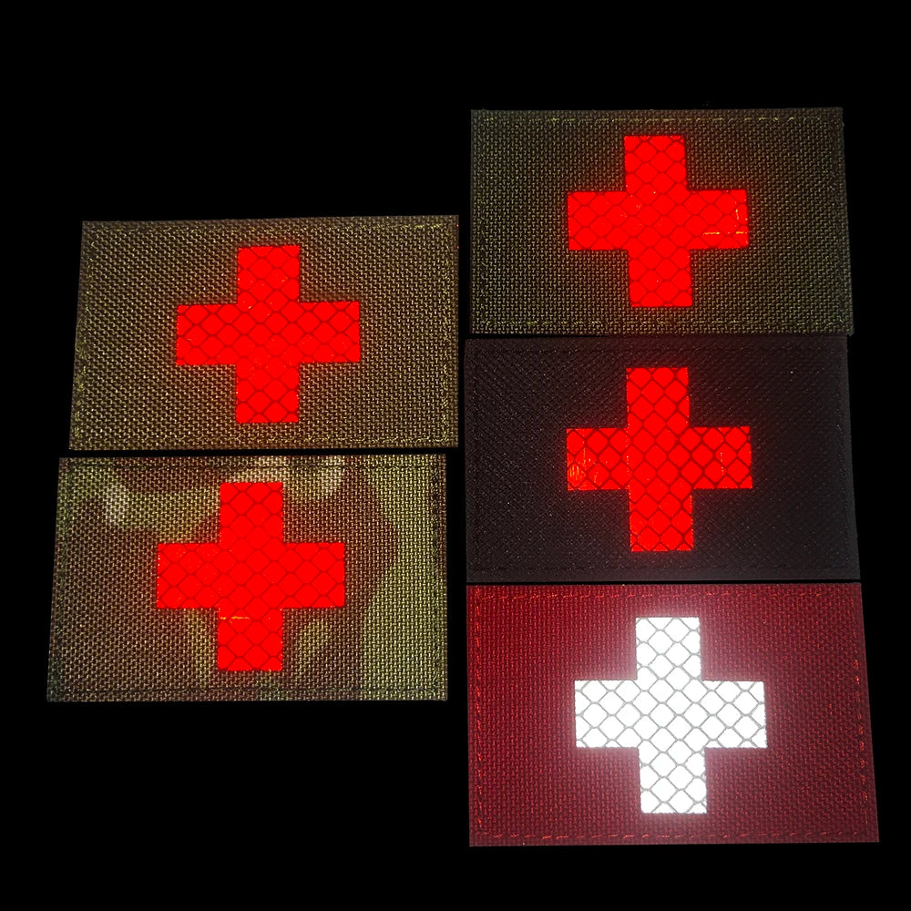 Klettabzeichen Reflektierend "Schweiz" Schweizer Flagge Velcro Patch