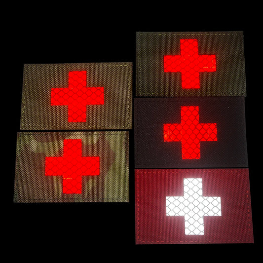 Klettabzeichen Reflektierend "Schweiz" Schweizer Flagge Velcro Patch